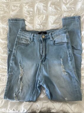Navi Light Wash Distressed Skinny Jeans - Women's